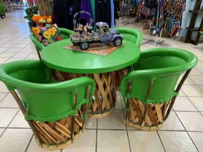 mexican table and chairs green