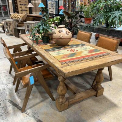 50 percent off dining table and leather chairs