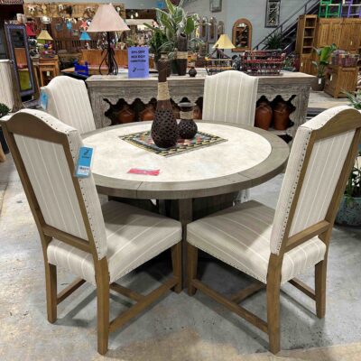 50 percent off round dining table and chairs